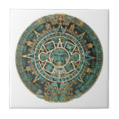 Keramische Tegel Aztec Groen Tegeltje (Voorkant)