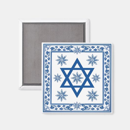 Keramische Tegel, Azulejo in het Portugees en jood Magneet (Voorkant / Achterkant)