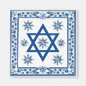 Keramische Tegel, Azulejo in het Portugees en jood Magneet (Voorkant)