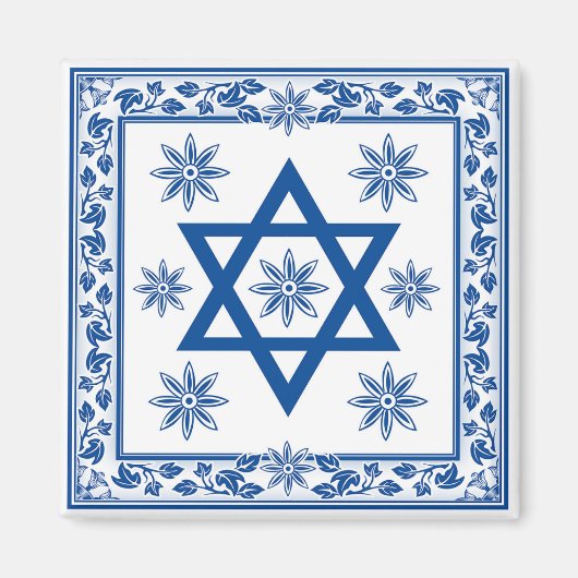 Keramische Tegel, Azulejo in het Portugees en jood Magneet (Voorkant)