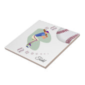 Keramische Tegel Baseball Tegeltje (Zijkant)