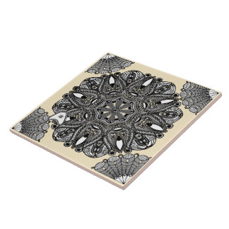 Keramische tegel Beige B "The Touch Of Infinity" Tegeltje