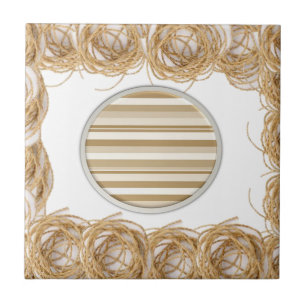 Keramische Tegel Beige Rope Stripe Tegeltje