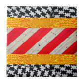 Keramische Tegel Black Red Yellow Tegeltje (Voorkant)