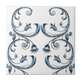 Keramische Tegel Blauw Bloemen Tegeltje (Voorkant)