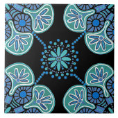 Keramische Tegel blauw en groen repeating Tegeltje