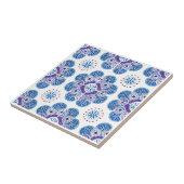 Keramische Tegel Blauw en Paarse backsplash Tegeltje (Zijkant)