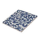 Keramische tegel - Blauw en wit bladeren Tegeltje (Zijkant)