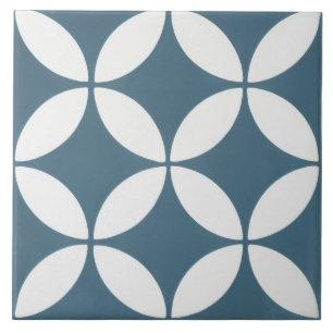 Keramische tegel - Blauw en wit bloempatroon Tegeltje
