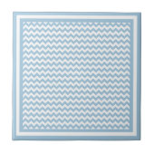 Keramische Tegel, blauw en wit Chevron Pattern Tegeltje (Voorkant)