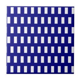 Keramische tegel blauw en wit gestreept geruit tegeltje