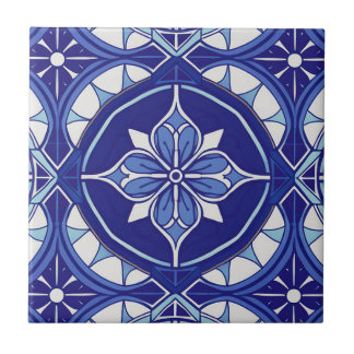 Keramische Tegel blauw en wit Tegeltje