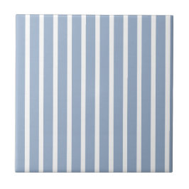 Keramische tegel blauw gestreept tegeltje