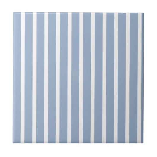 Keramische tegel blauw gestreept tegeltje (Voorkant)