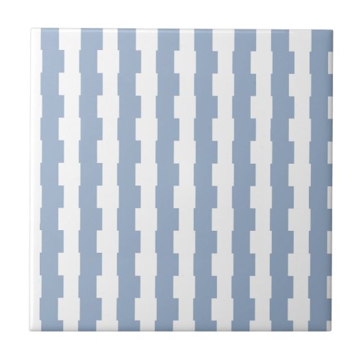 Keramische tegel blauw gestreept tegeltje (Voorkant)