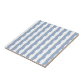 Keramische tegel blauw gestreept tegeltje (Zijkant)