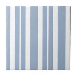 Keramische tegel blauw gestreept tegeltje