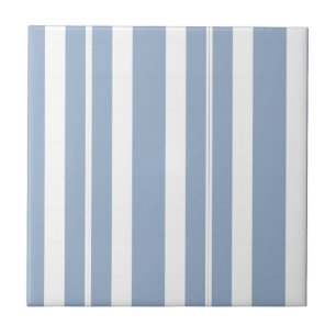 Keramische tegel blauw gestreept tegeltje