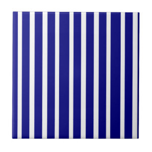 Keramische tegel blauw-wit gestreept tegeltje