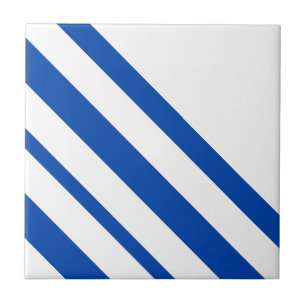 Keramische tegel blauw-wit gestreept tegeltje