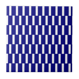 Keramische tegel blauw-wit gestreept tegeltje