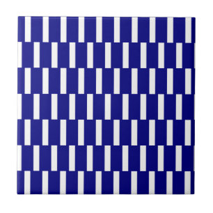 Keramische tegel blauw-wit gestreept tegeltje