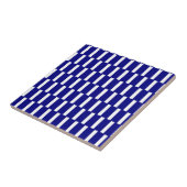 Keramische tegel blauw-wit gestreept tegeltje (Zijkant)