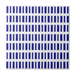 Keramische tegel blauw-wit gestreept tegeltje