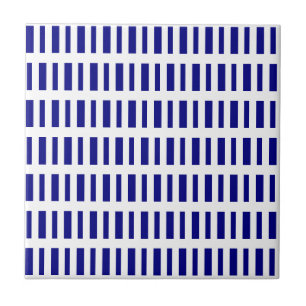 Keramische tegel blauw-wit gestreept tegeltje