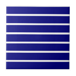Keramische tegel blauw-wit gestreept tegeltje