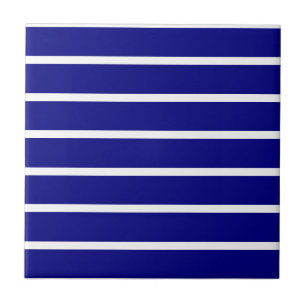 Keramische tegel blauw-wit gestreept tegeltje