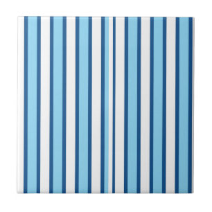 Keramische tegel blauw-wit gestreept tegeltje