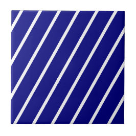 Keramische tegel blauw-wit gestreept tegeltje