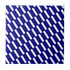 Keramische tegel blauw-wit gestreept tegeltje