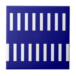 Keramische tegel blauw-wit gestreept tegeltje