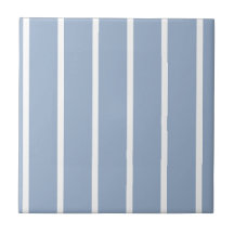 Keramische tegel blauw & witte streep