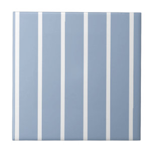 Keramische tegel blauw & witte streep tegeltje