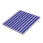 Keramische Tegel Blauw & Witte Streep Tegeltje (Zijkant)