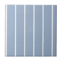 Keramische tegel blauw & witte streep