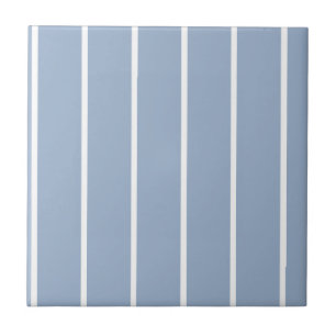 Keramische tegel blauw & witte streep tegeltje