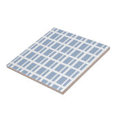 Keramische tegel blauw & witte streep tegeltje (Zijkant)