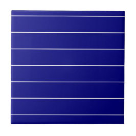 Keramische tegel blauw & witte streep tegeltje