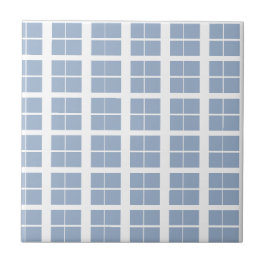Keramische tegel blauw & witte streep vierkant tegeltje