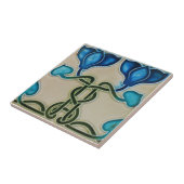 Keramische Tegel - Blauwe Tulps  afdrukken Tegeltje (Zijkant)