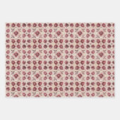  Keramische Tegel Bloempatroon in Roze & Rood Inpakpapier Vel (Voorkant 2)