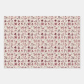  Keramische Tegel Bloempatroon in Roze & Rood Inpakpapier Vel (Voorkant)