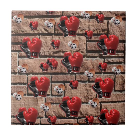 Keramische Tegel Bokshandschoenen Tegeltje (Voorkant)