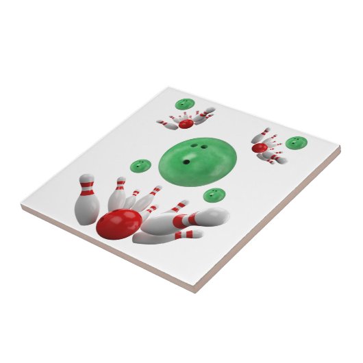 Keramische Tegel Bowling Bowl Tegeltje (Zijkant)