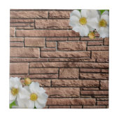 Keramische Tegel Brick Floral Tegeltje (Voorkant)