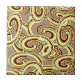 Keramische Tegel Brown Swirl Pattern Tegeltje (Voorkant)